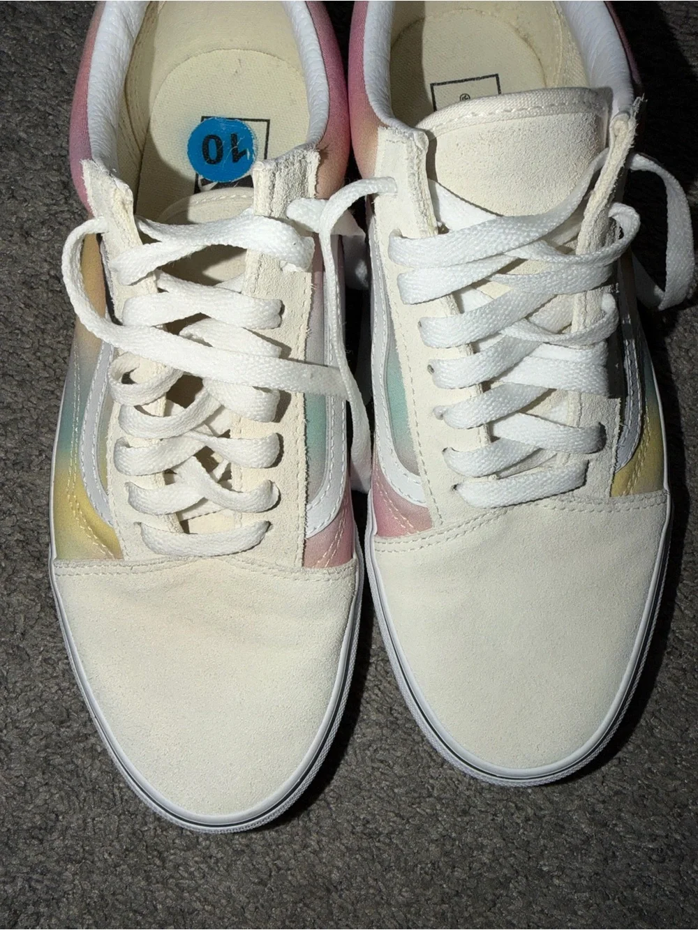 Vans Women's Pastel Rainbow Old Skool Sneakers - White